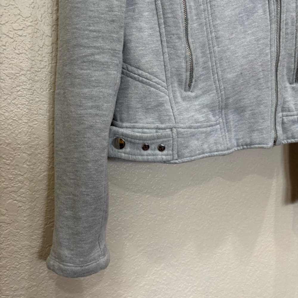 Blank NYC Sweatshirt Moto Jacket in Heather Gray Size Small - Picture 4 of 9